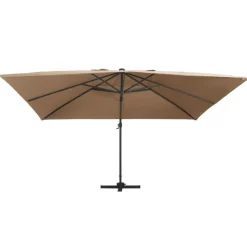 MAISON EXCLUSIVE - Parasol de jardin en porte-à-faux lumières led mât en aluminium