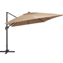 MAISON EXCLUSIVE - Parasol de jardin en porte-à-faux lumières led mât en aluminium