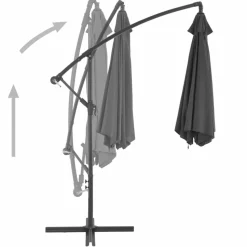 MAISON EXCLUSIVE - Parasol de jardin en porte-à-faux et poteau en aluminium