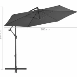 MAISON EXCLUSIVE - Parasol de jardin en porte-à-faux et poteau en aluminium
