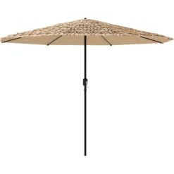 MAISON EXCLUSIVE - Parasol de jardin avec led et mât en acier marron 388x388x248cm