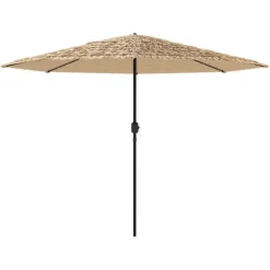 MAISON EXCLUSIVE - Parasol de jardin avec led et mât en acier marron 388x388x248cm