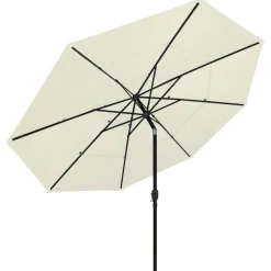 MAISON EXCLUSIVE - Parasol de jardin à 3 niveaux avec mât en aluminium sable 3,5 m