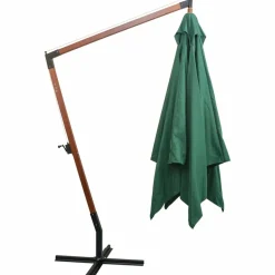 MAISON EXCLUSIVE - Parasol suspendu avec poteau en bois 300x300 cm vert