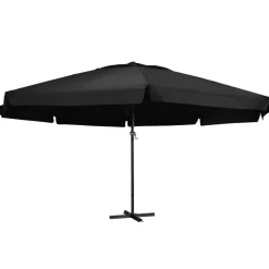 MAISON EXCLUSIVE - Parasol de jardin avec mât en aluminium 600 cm noir