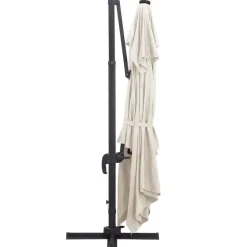 MAISON EXCLUSIVE - Parasol de jardin en porte-à-faux lumières led mât en aluminium
