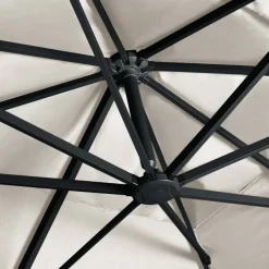 MAISON EXCLUSIVE - Parasol de jardin en porte-à-faux lumières led mât en aluminium