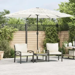 MAISON EXCLUSIVE - Parasol de jardin avec mât en acier blanc 300x200x250 cm
