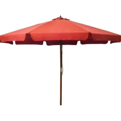 MAISON EXCLUSIVE - Parasol d'extérieur avec mât en bois 330 cm terre cuite