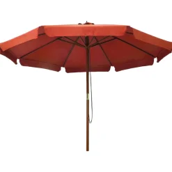 MAISON EXCLUSIVE - Parasol d'extérieur avec mât en bois 330 cm terre cuite