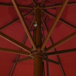 MAISON EXCLUSIVE - Parasol d'extérieur avec mât en bois 330 cm terre cuite