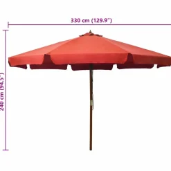 MAISON EXCLUSIVE - Parasol d'extérieur avec mât en bois 330 cm terre cuite