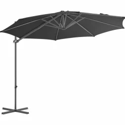 MAISON EXCLUSIVE - Parasol de jardin en porte-à-faux avec mât en acier anthracite