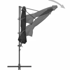 MAISON EXCLUSIVE - Parasol de jardin en porte-à-faux avec mât en acier anthracite