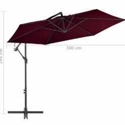 MAISON EXCLUSIVE - Parasol de jardin en porte-à-faux avec mât en aluminium