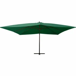 MAISON EXCLUSIVE - Parasol de jardin en porte-à-faux avec mât en bois vert