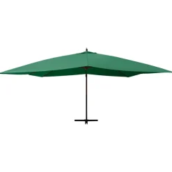 MAISON EXCLUSIVE - Parasol de jardin en porte-à-faux avec mât en bois vert