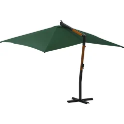 MAISON EXCLUSIVE - Parasol de jardin en porte-à-faux avec mât en bois vert
