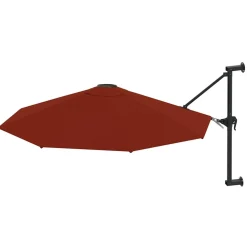 MAISON EXCLUSIVE - Parasol mural avec mât en métal 300 cm terre cuite