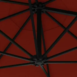 MAISON EXCLUSIVE - Parasol mural avec mât en métal 300 cm terre cuite