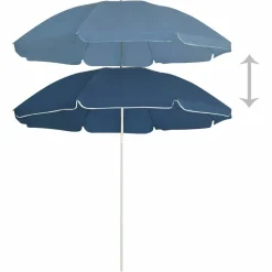 MAISON EXCLUSIVE - Parasol de jardin avec mât en acier bleu 180 cm