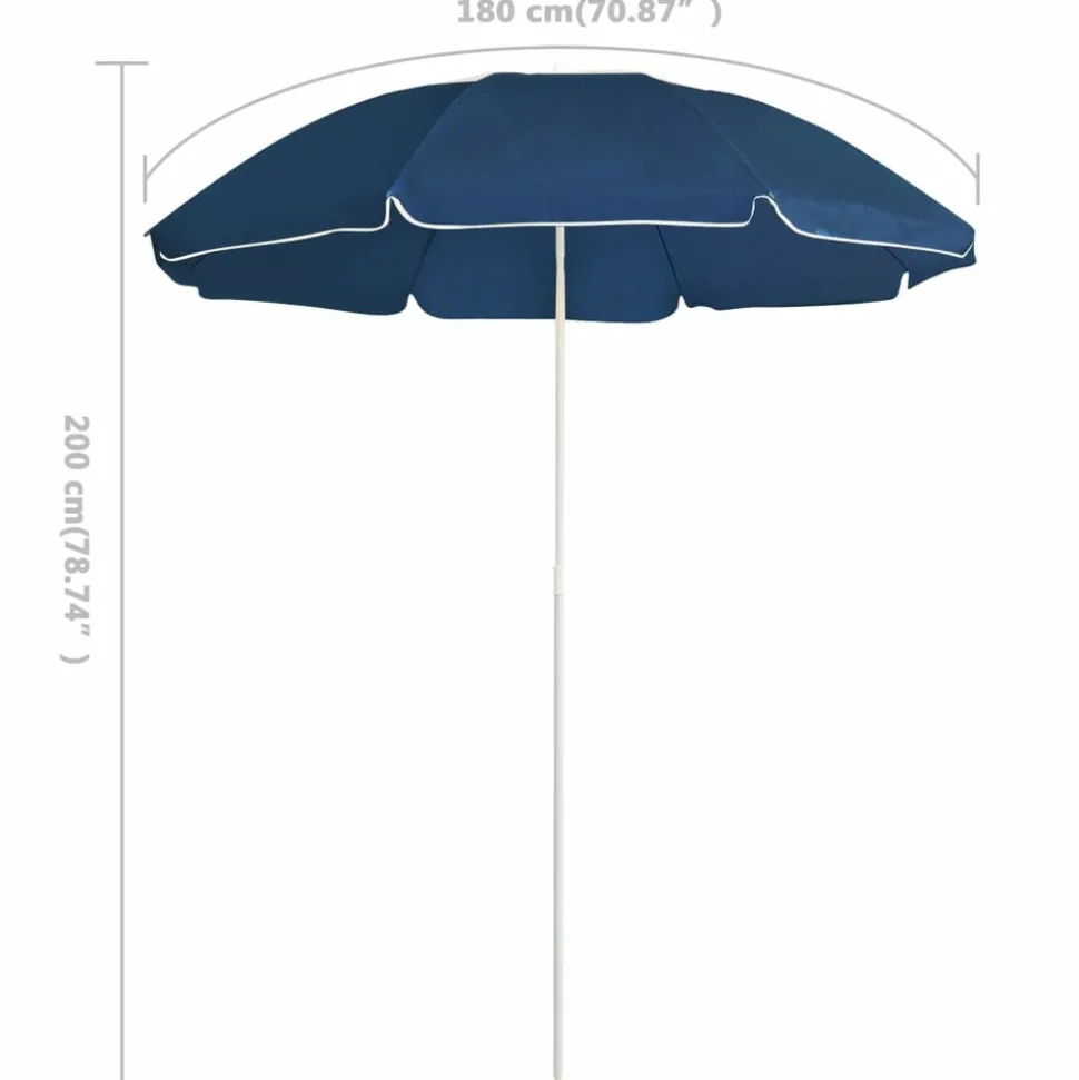 MAISON EXCLUSIVE - Parasol de jardin avec mât en acier bleu 180 cm
