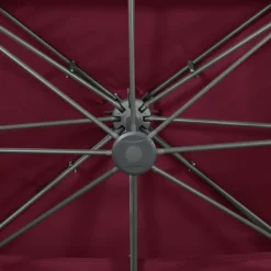 MAISON EXCLUSIVE - Parasol de jardin en porte-à-faux à double toit rouge bordeaux