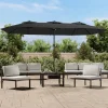 MAISON EXCLUSIVE - Parasol de jardin à double tête avec led anthracite 449x265 cm