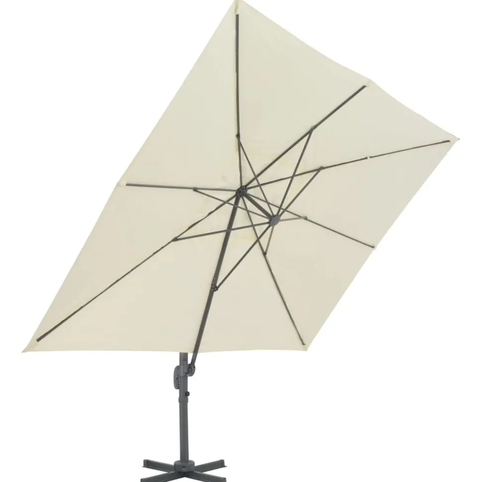 MAISON EXCLUSIVE - Parasol de jardin en porte-à-faux et poteau en aluminium sable