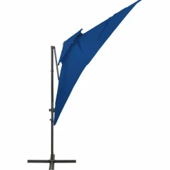 MAISON EXCLUSIVE - Parasol de jardin en porte-à-faux à double toit bleu azuré