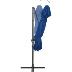 MAISON EXCLUSIVE - Parasol de jardin en porte-à-faux à double toit bleu azuré