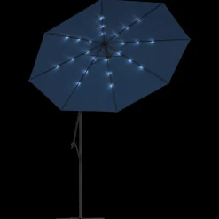 MAISON EXCLUSIVE - Parasol de jardin en porte-à-faux et lumières led mât en acier