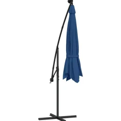 MAISON EXCLUSIVE - Parasol de jardin en porte-à-faux et lumières led mât en acier