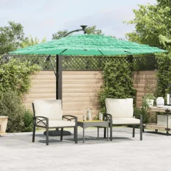 MAISON EXCLUSIVE - Parasol de jardin avec mât en acier vert 246x246x230 cm