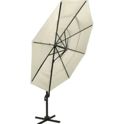 MAISON EXCLUSIVE - Parasol de jardin à 4 niveaux avec mât en aluminium sable