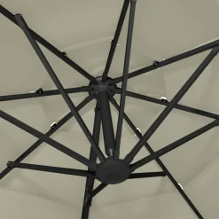 MAISON EXCLUSIVE - Parasol de jardin à 4 niveaux avec mât en aluminium sable