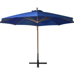 MAISON EXCLUSIVE - Parasol de jardin suspendu avec mât bleu azuré bois de sapin
