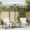 MAISON EXCLUSIVE - Parasol de jardin avec mât en acier blanc 223x223x213 cm