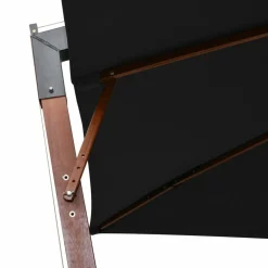 MAISON EXCLUSIVE - Parasol de jardin suspendu avec mât noir bois de sapin massif