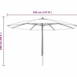 MAISON EXCLUSIVE - Parasol d'extérieur avec mât en bois 350 cm bleu