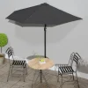 MAISON EXCLUSIVE - Parasol de balcon et mât en aluminium anthracite 270x144cm demi