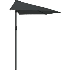 MAISON EXCLUSIVE - Parasol de balcon et mât en aluminium anthracite 270x144cm demi