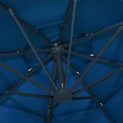 MAISON EXCLUSIVE - Parasol de jardin à 4 niveaux avec mât en aluminium bleu azuré