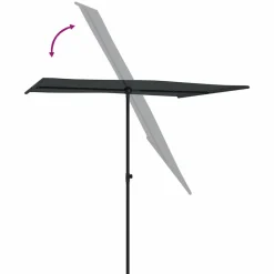 MAISON EXCLUSIVE - Parasol de jardin avec mât en aluminium 2x1,5 m noir