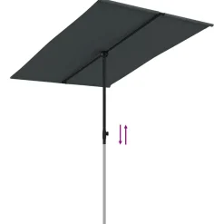 MAISON EXCLUSIVE - Parasol de jardin avec mât en aluminium 2x1,5 m noir