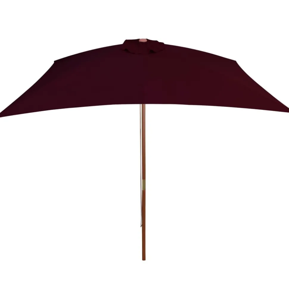 MAISON EXCLUSIVE - Parasol de jardin avec mât en bois rouge bordeaux 200x300 cm