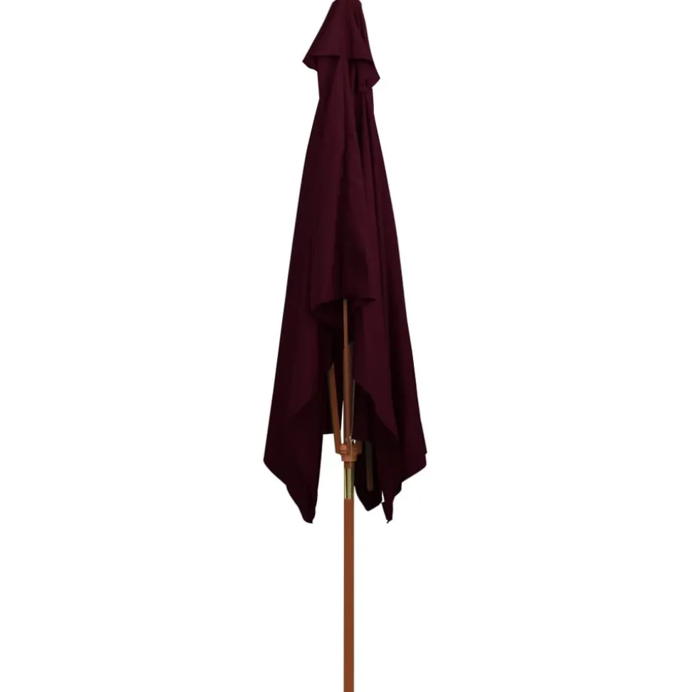MAISON EXCLUSIVE - Parasol de jardin avec mât en bois rouge bordeaux 200x300 cm