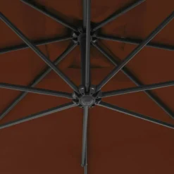 MAISON EXCLUSIVE - Parasol de jardin en porte-à-faux avec mât en acier terre cuite
