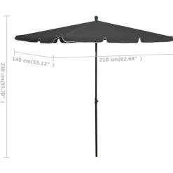 MAISON EXCLUSIVE - Parasol de jardin avec mât 210x140 cm anthracite