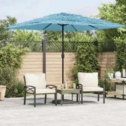 MAISON EXCLUSIVE - Parasol de jardin avec mât en acier bleu 248x248x248 cm